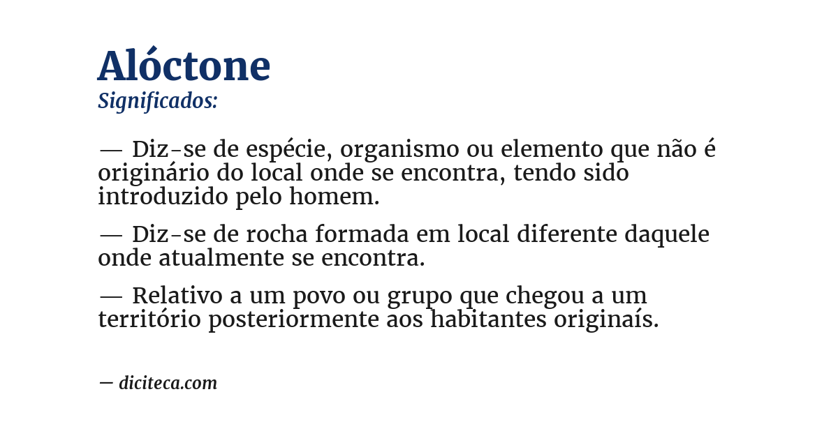 Significado de alóctone