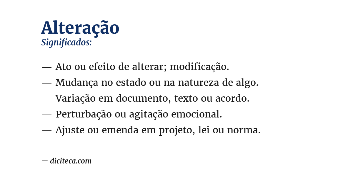 Significado de alteração