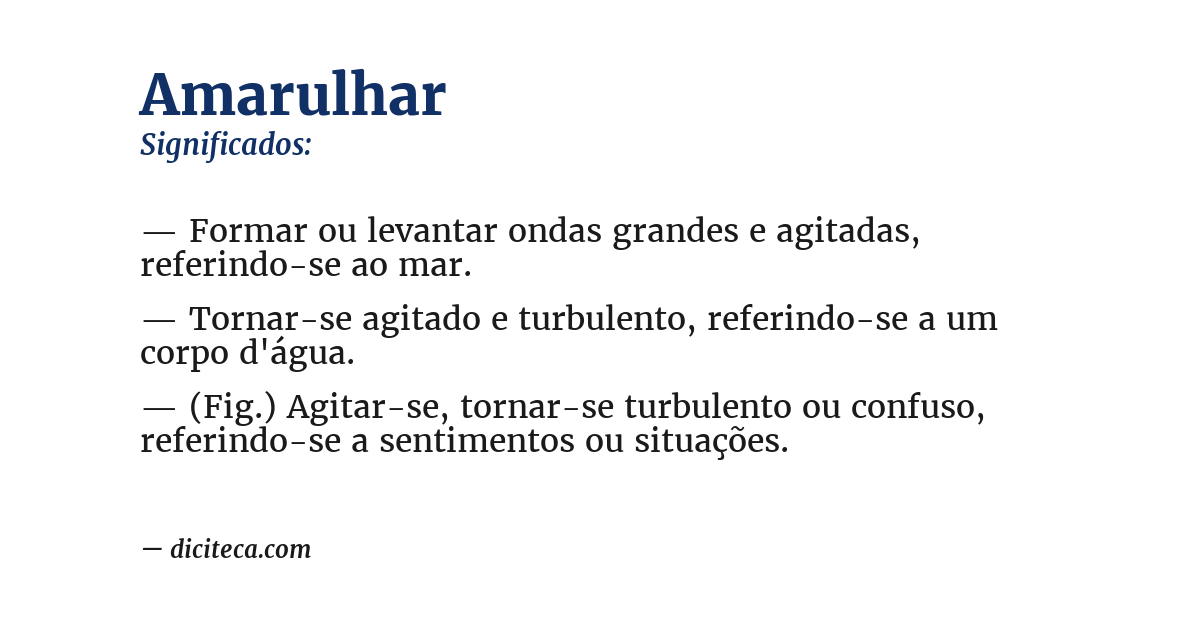 Significado de amarulhar