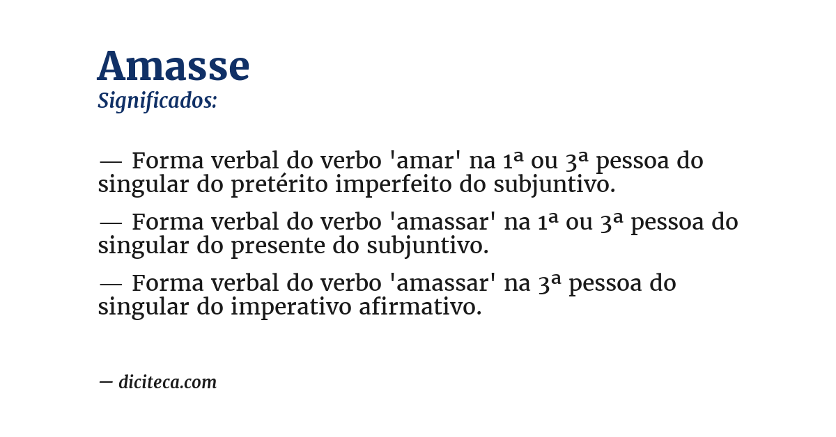 Significado de amasse