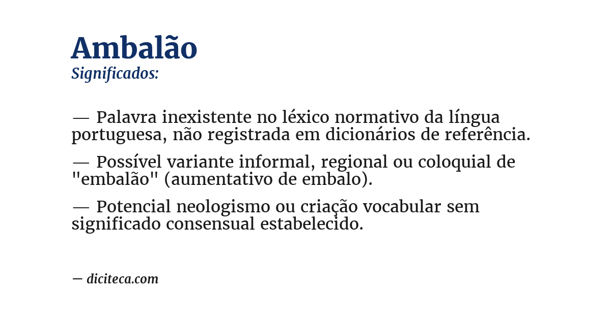 Significado de ambalão