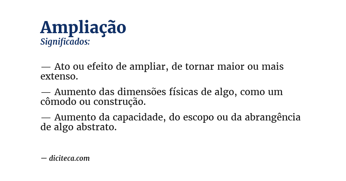 Significado de ampliação