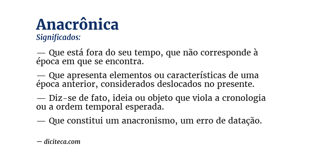 Significado de anacrônica