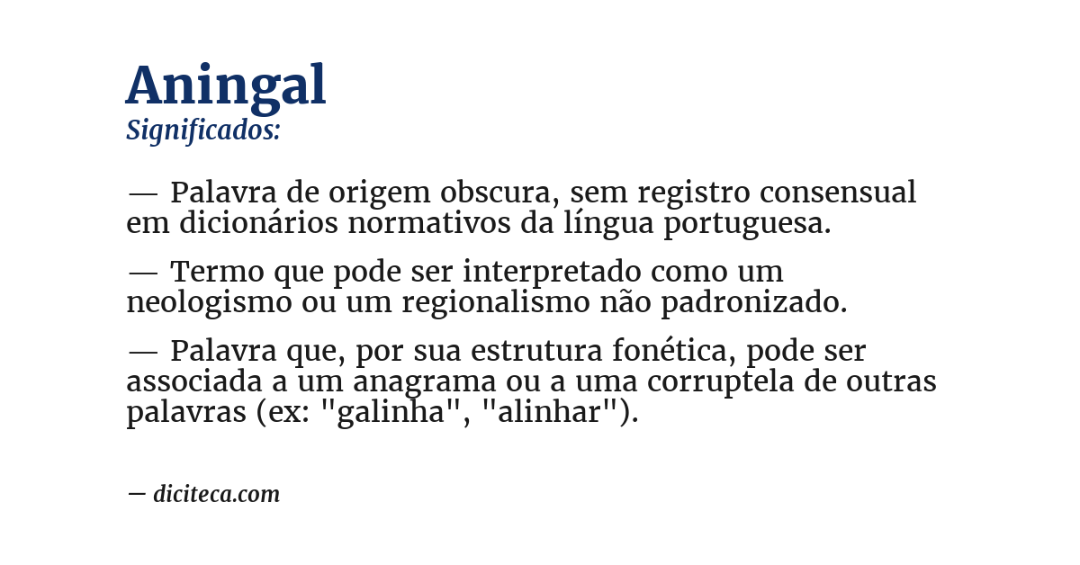 Significado de aningal