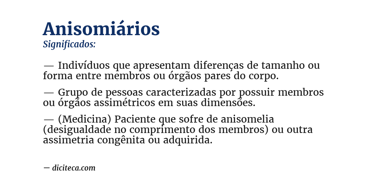 Significado de anisomiários
