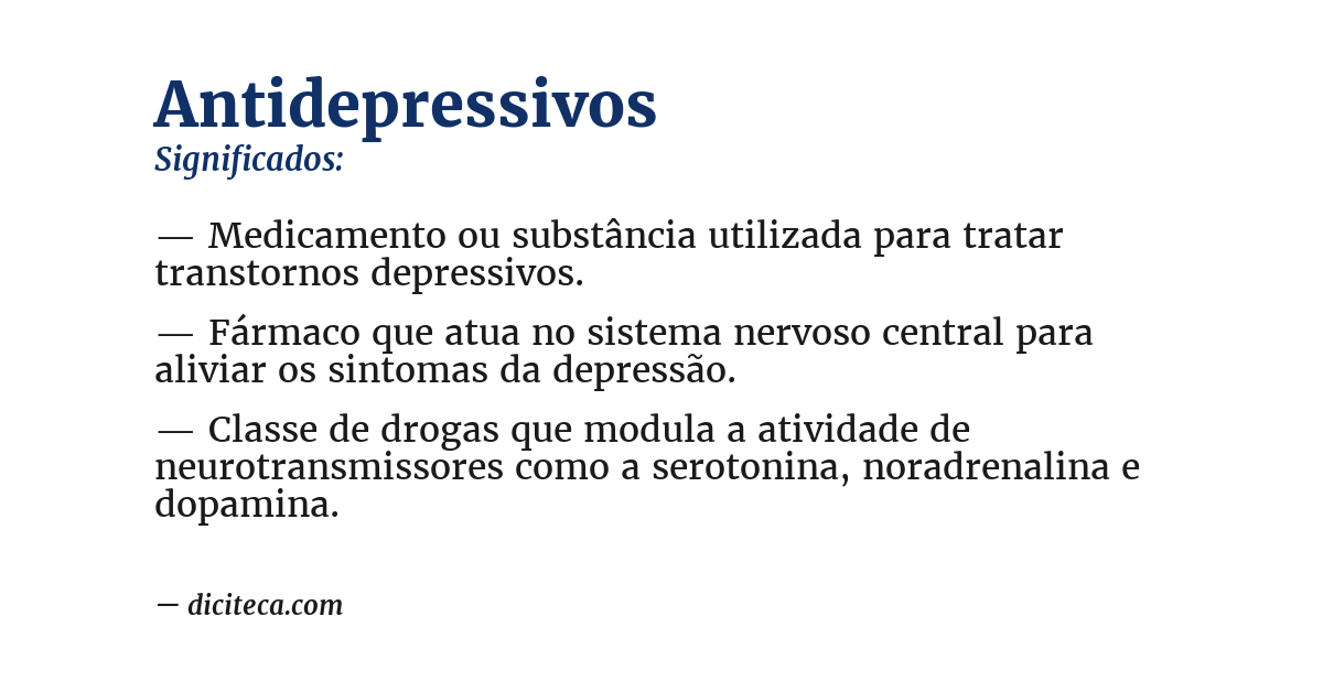 Significado de antidepressivos