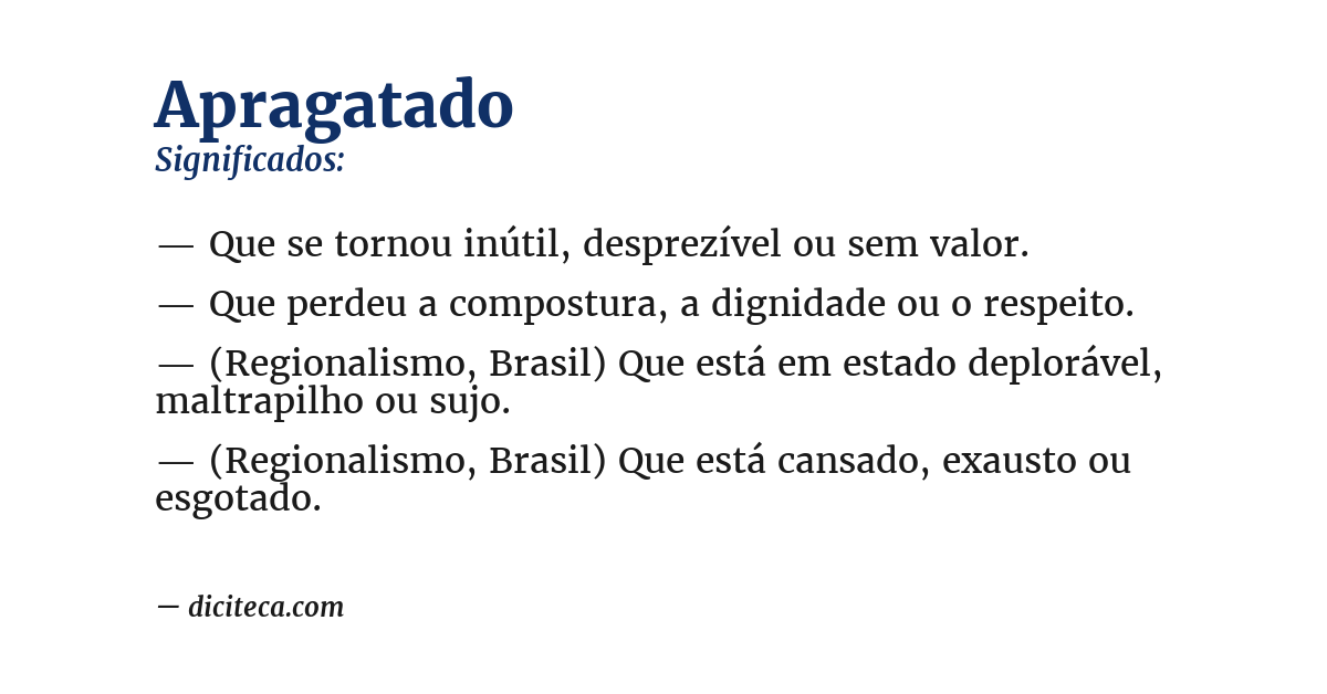 Significado de apragatado