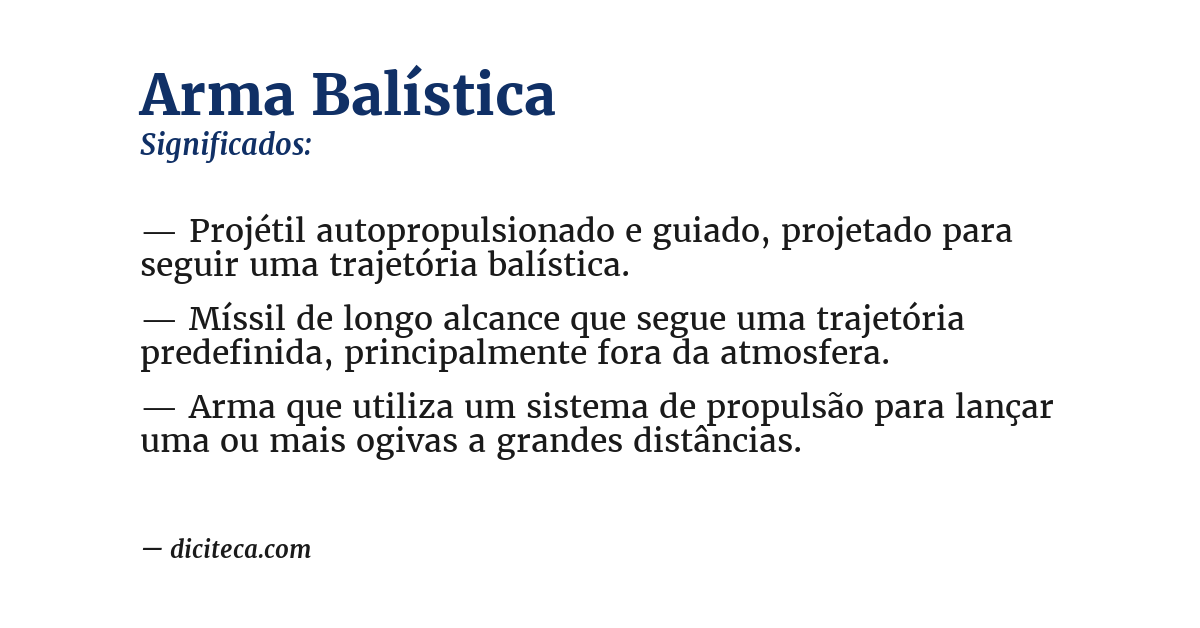 Significado de arma balística