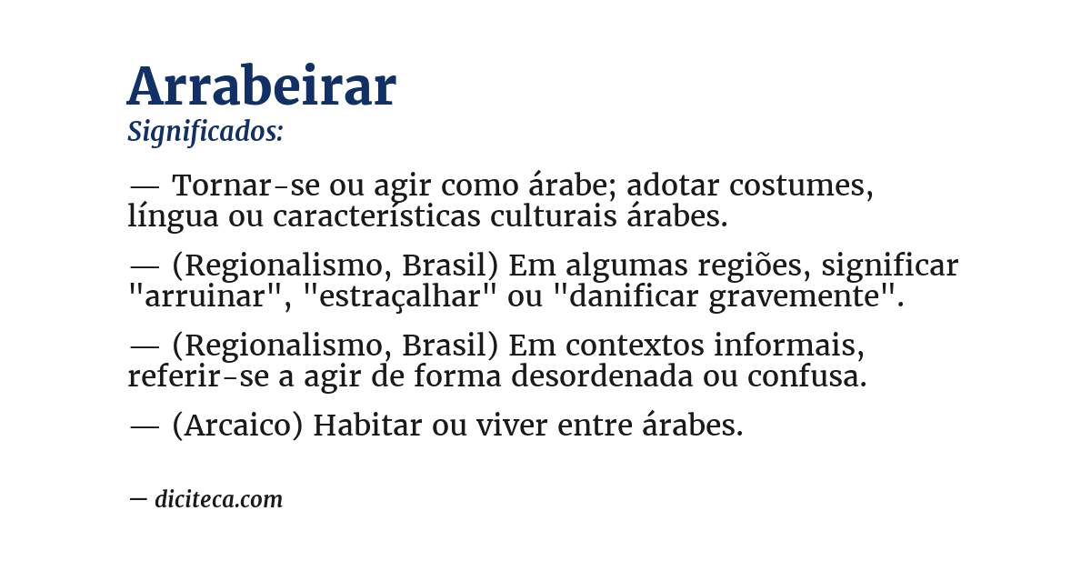 Significado de arrabeirar