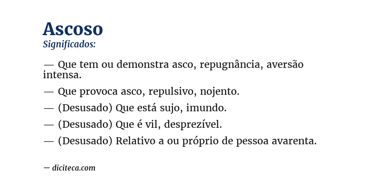 Significado de ascoso