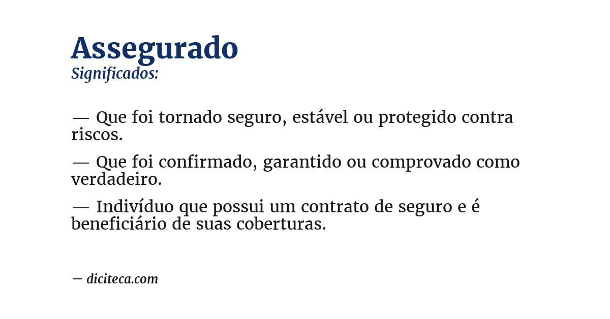 Significado de assegurado