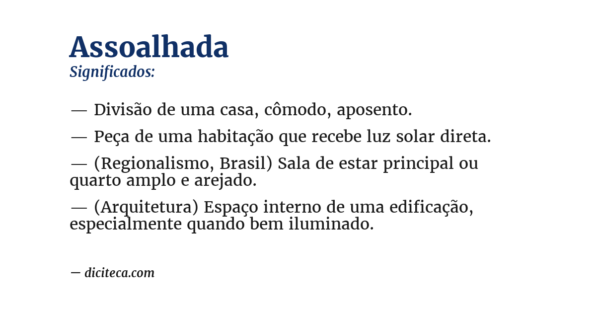 Significado de assoalhada