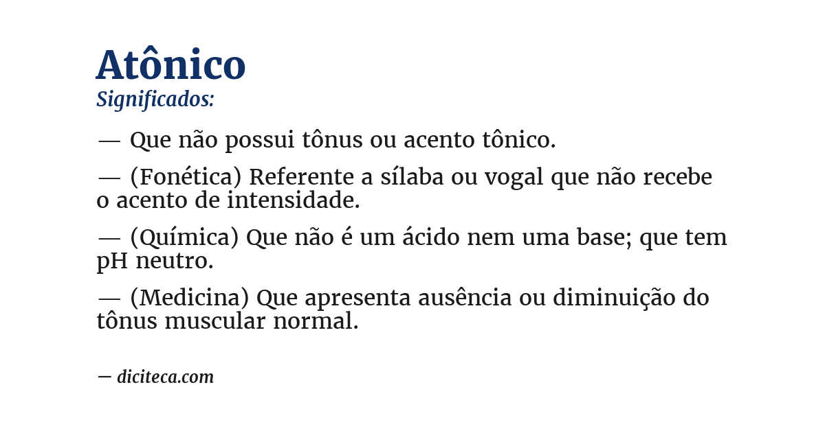 Significado de atônico