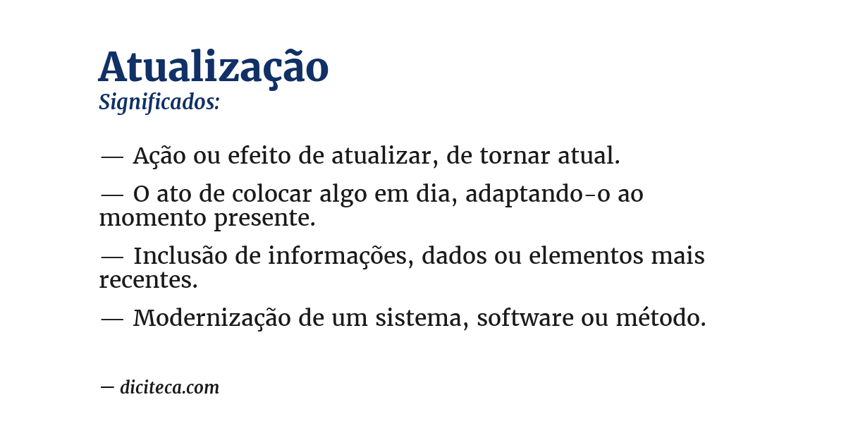 Significado de atualização