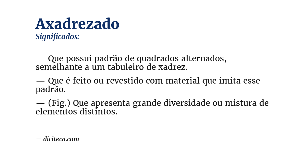 Significado de axadrezado