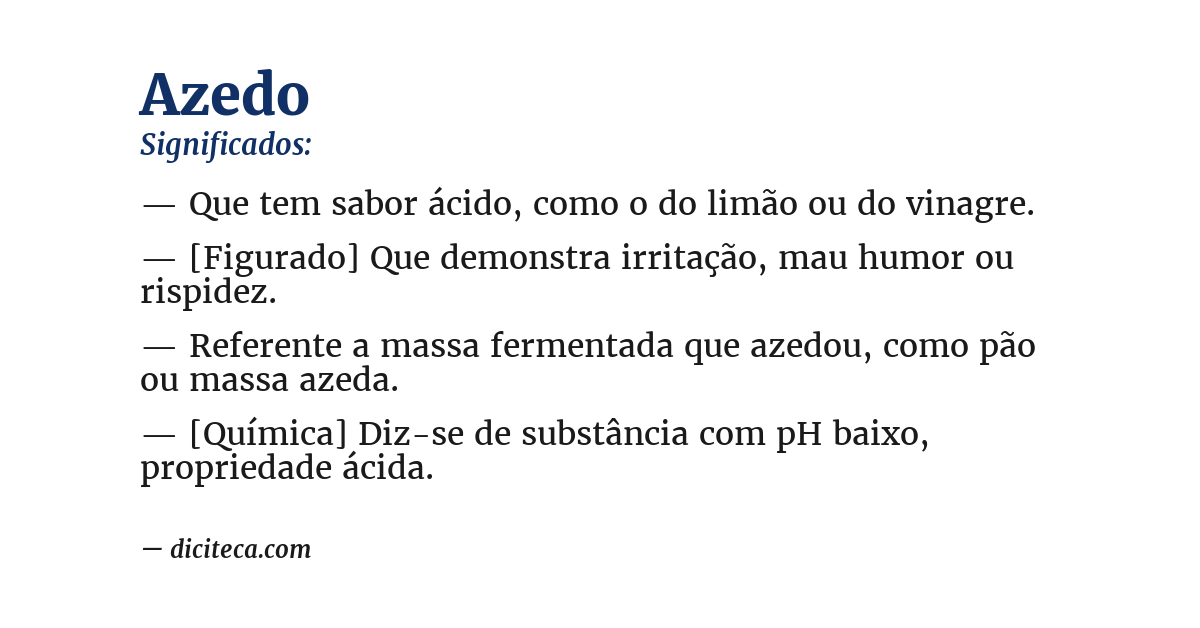 Significado de azedo