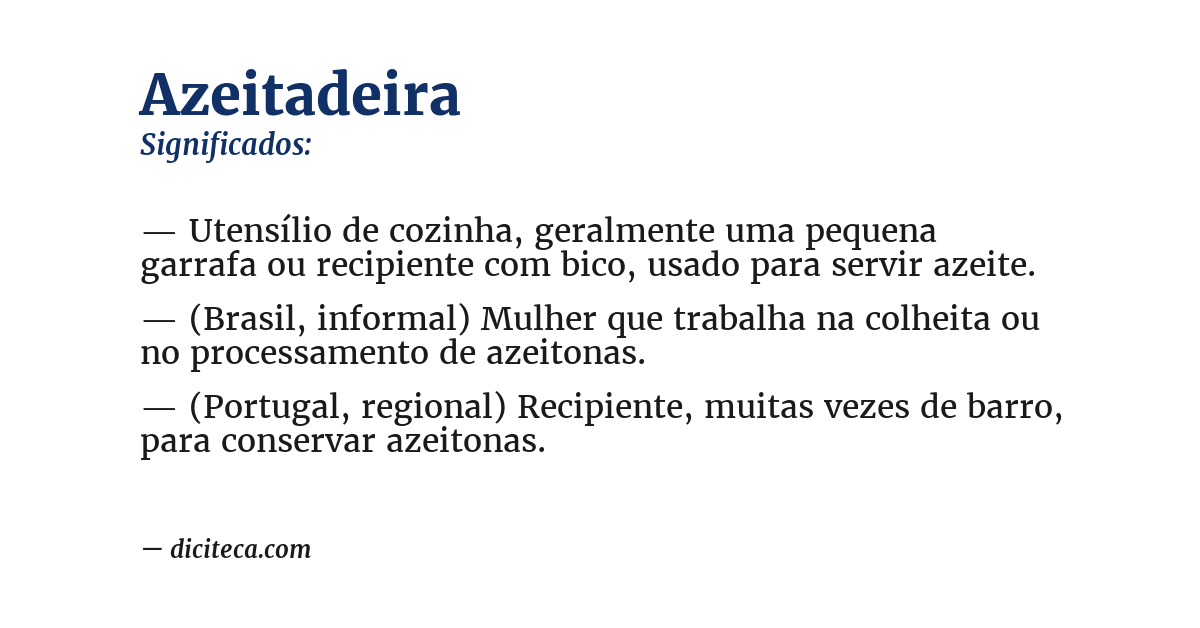 Significado de azeitadeira