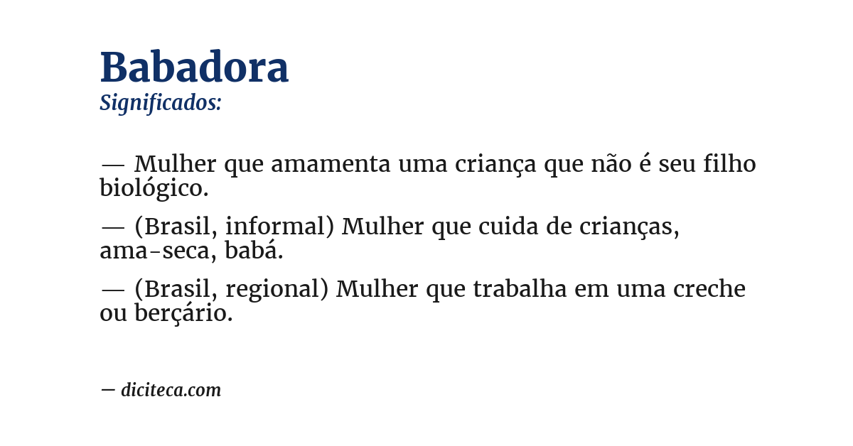Significado de babadora