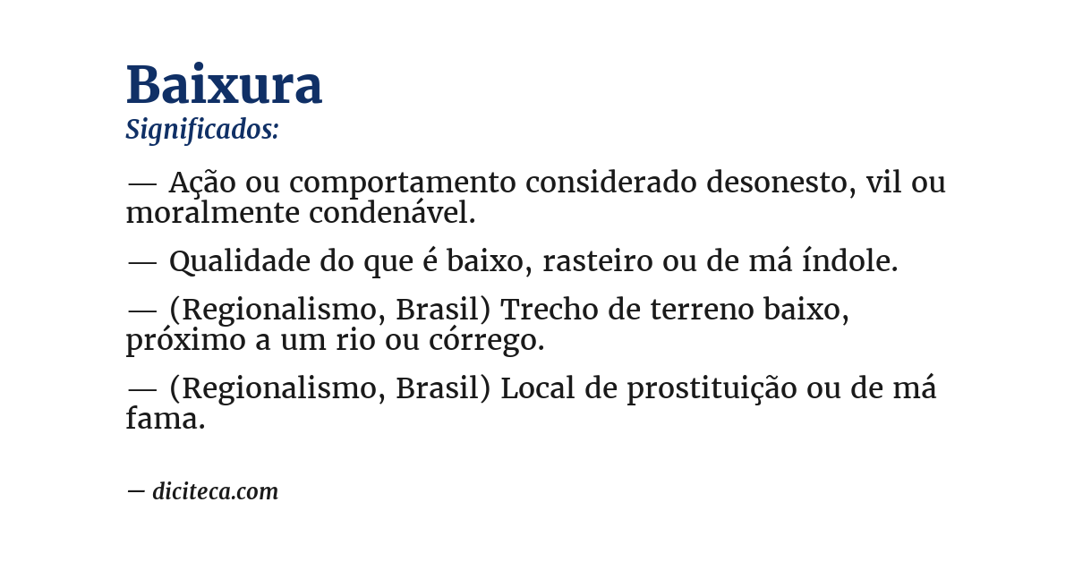Significado de baixura