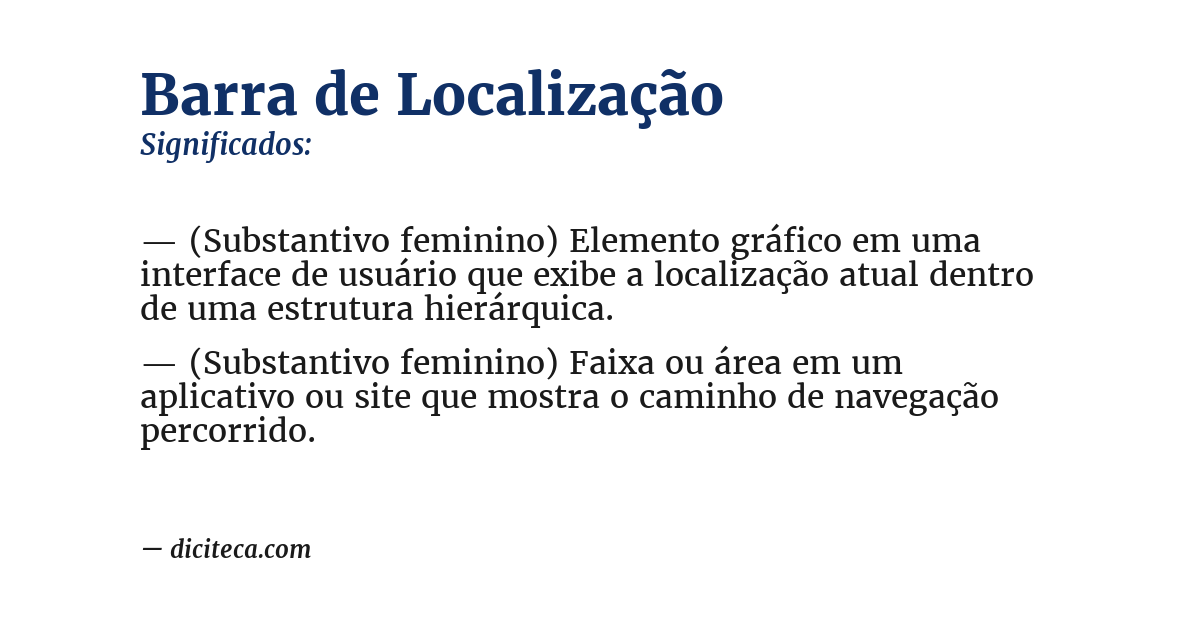 Significado de barra de localização