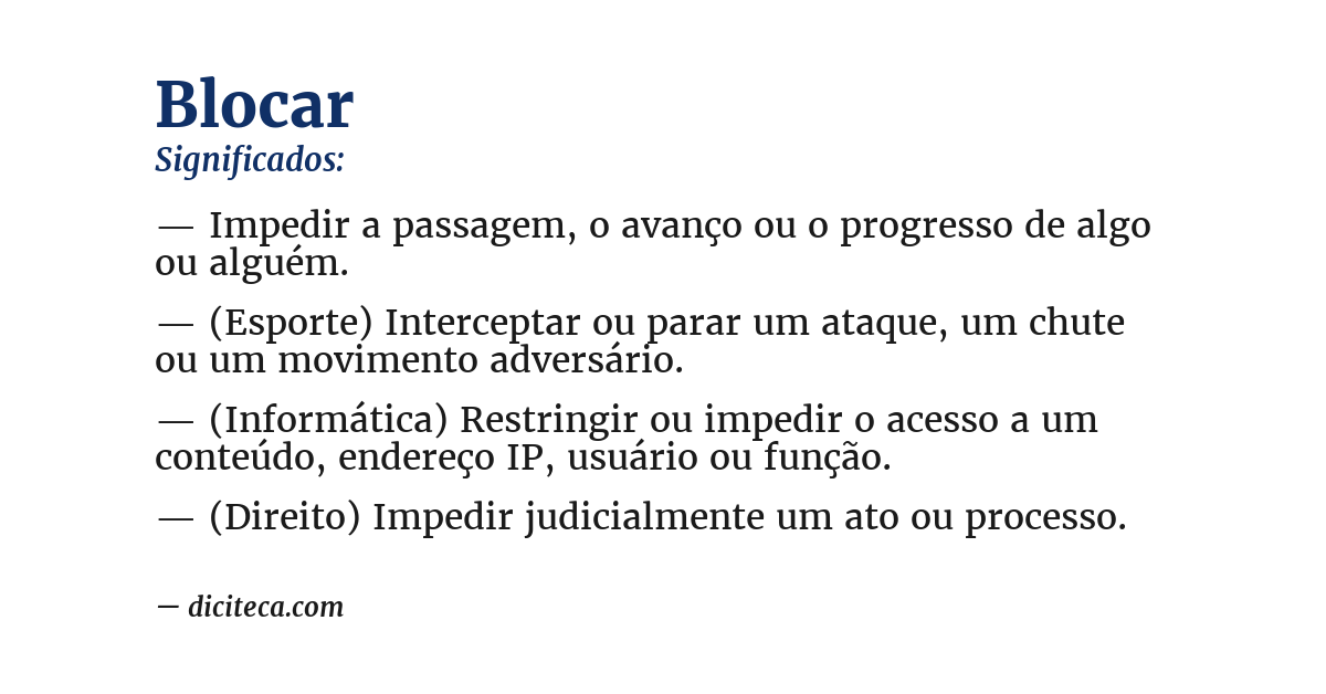 Significado de blocar