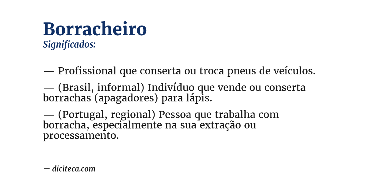 Significado de borracheiro