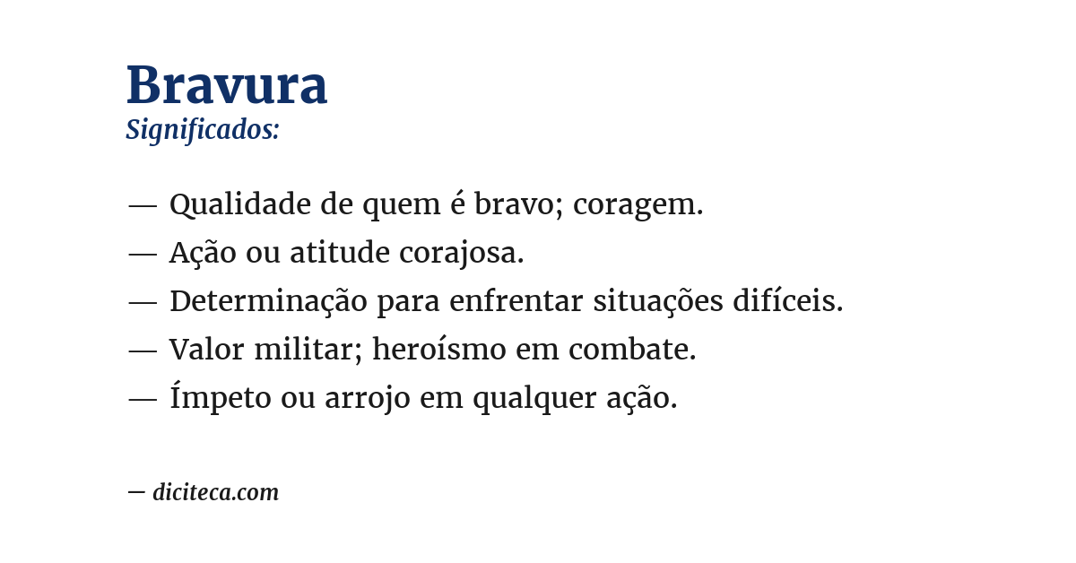 Significado de bravura