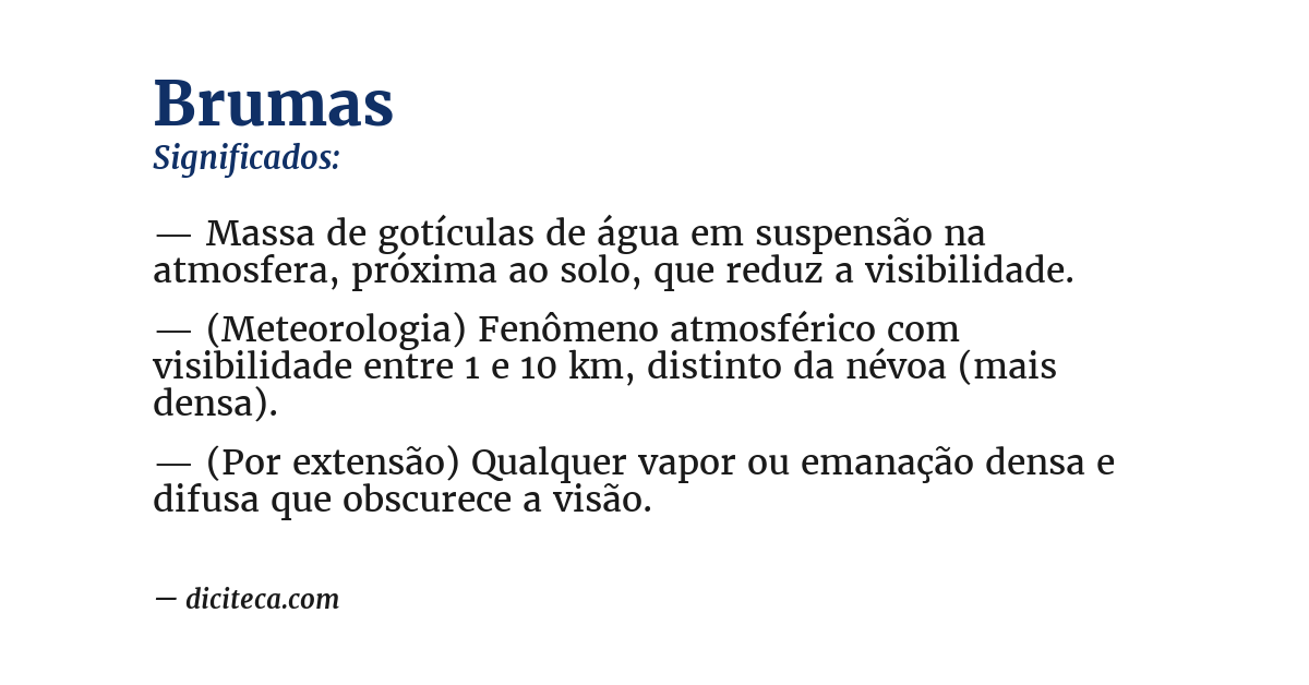 Significado de brumas