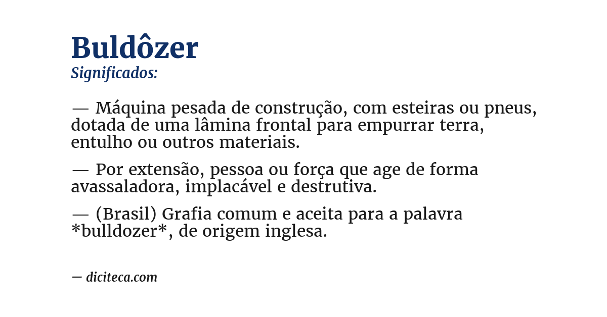Significado de buldôzer