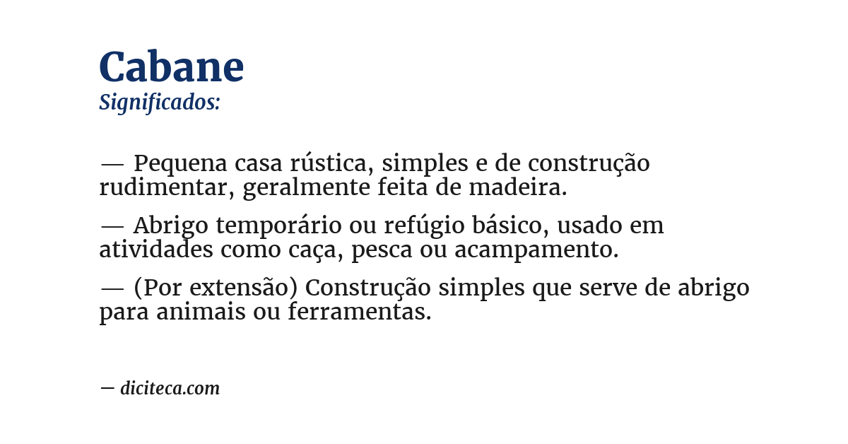 Significado de cabane