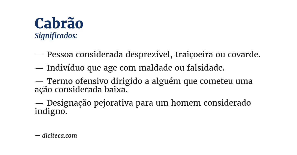 Significado de cabrão