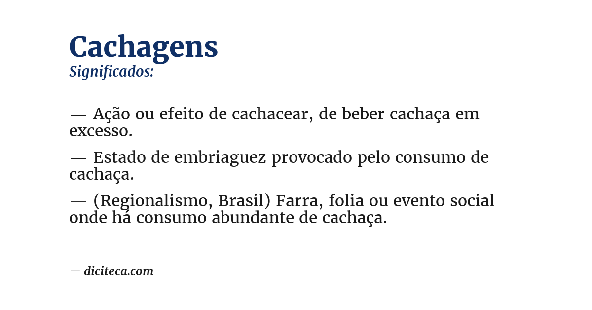 Significado de cachagens