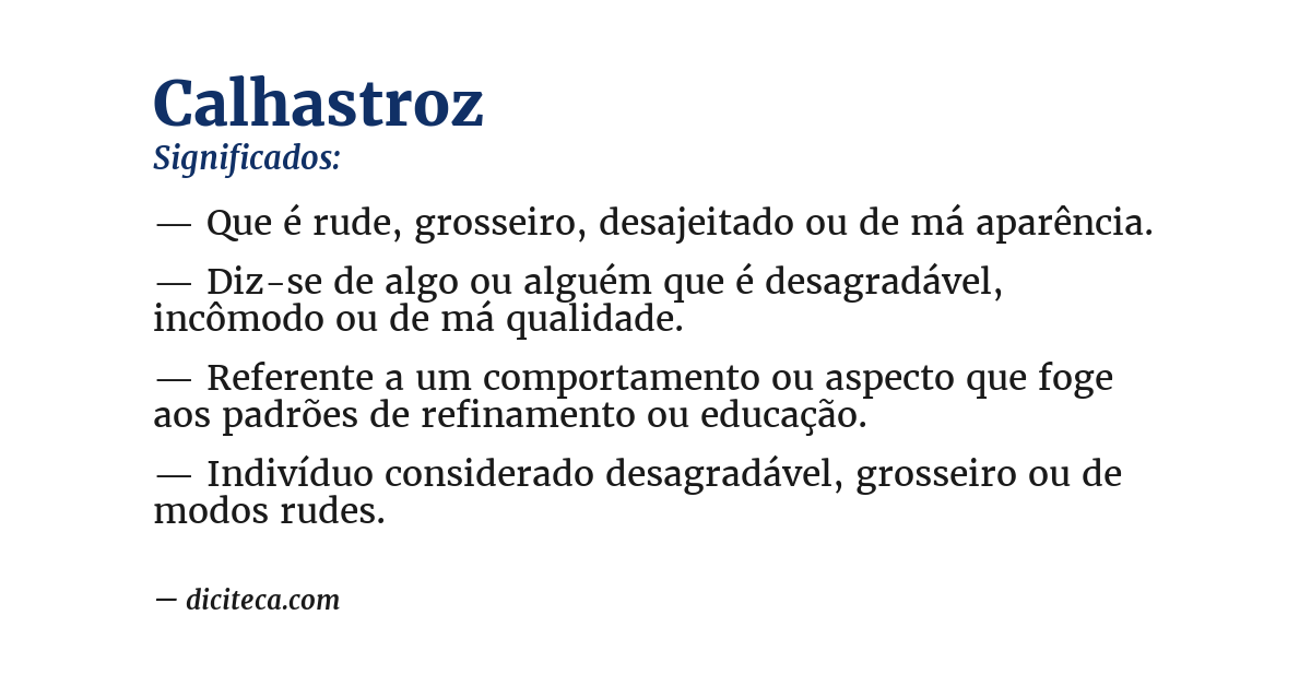 Significado de calhastroz