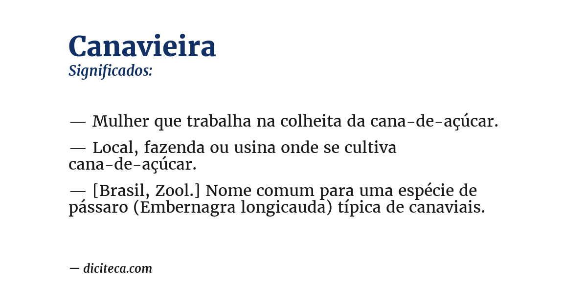Significado de canavieira