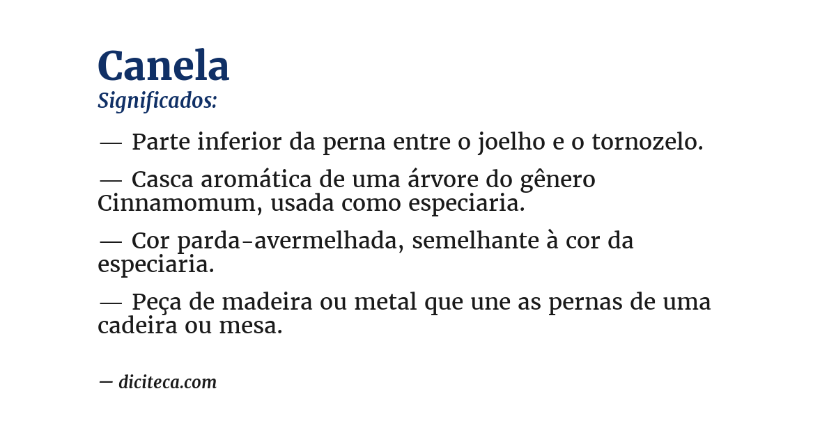 Significado de canela