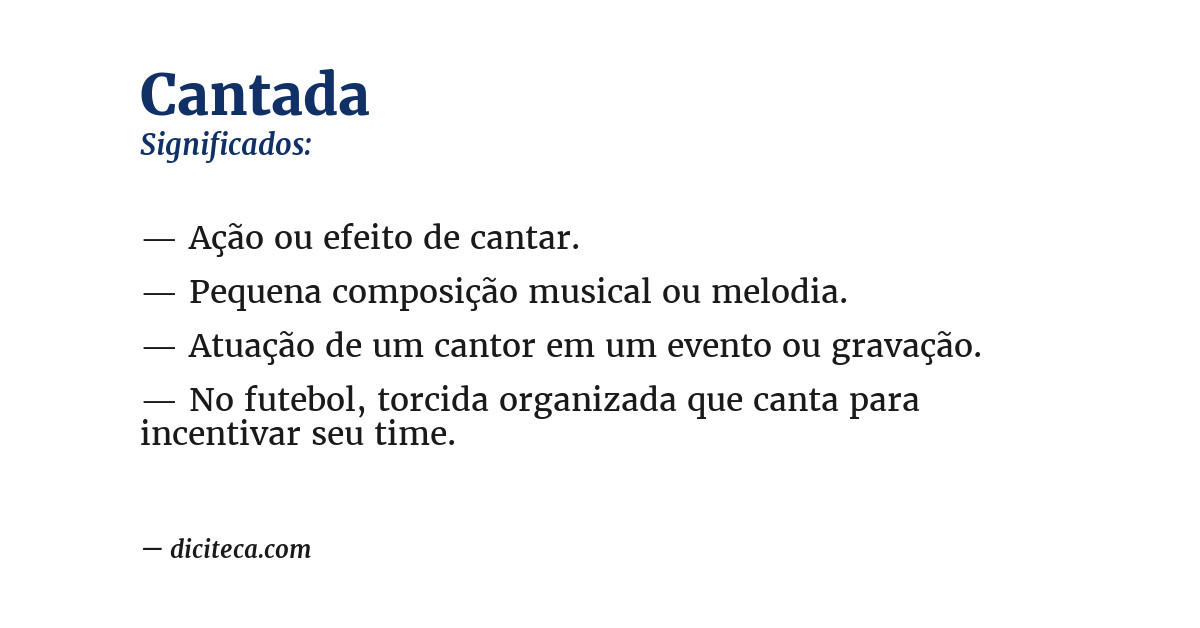 Significado de cantada