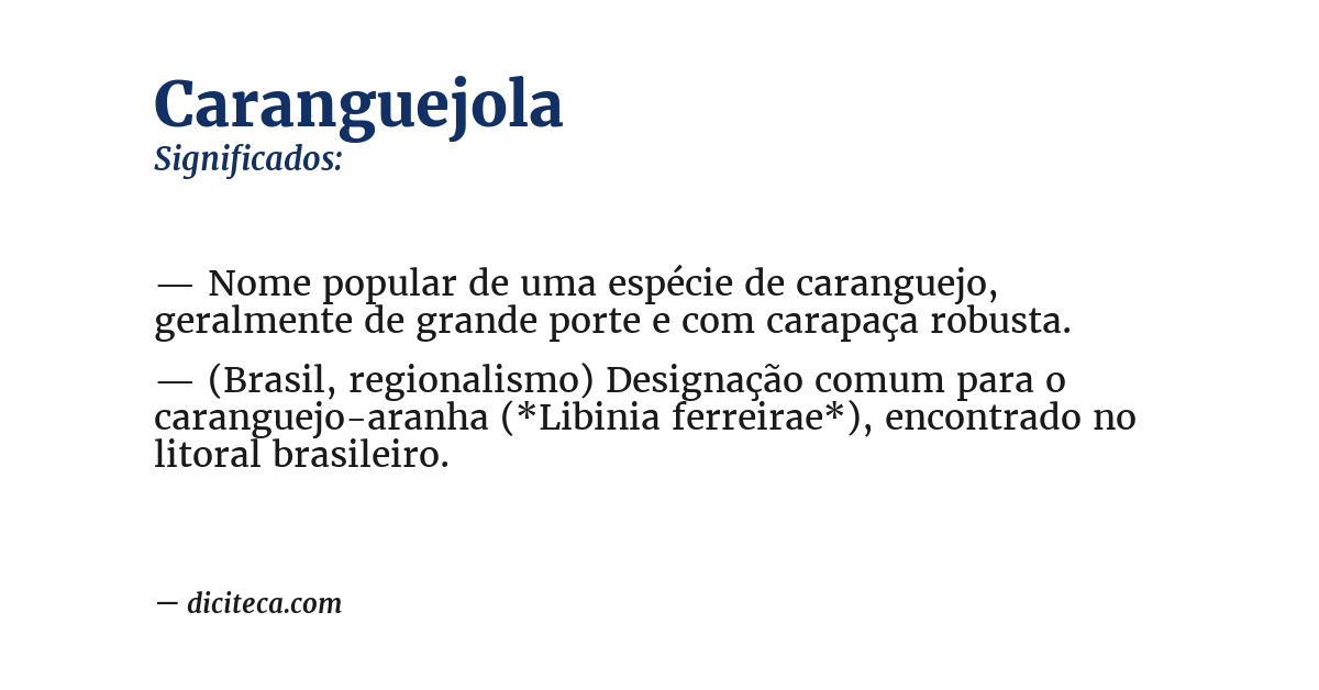 Significado de caranguejola