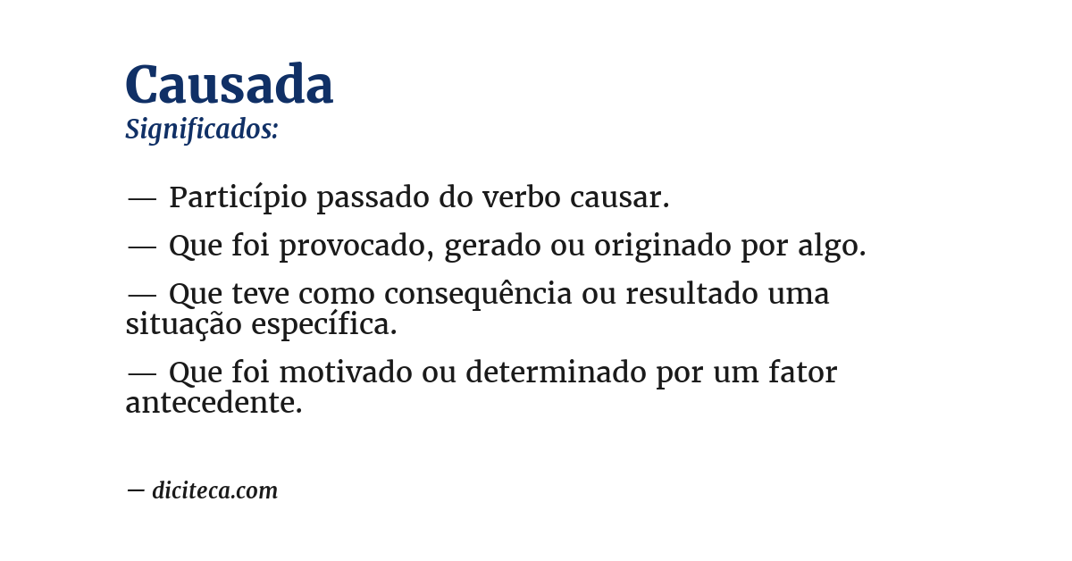 Significado de causada