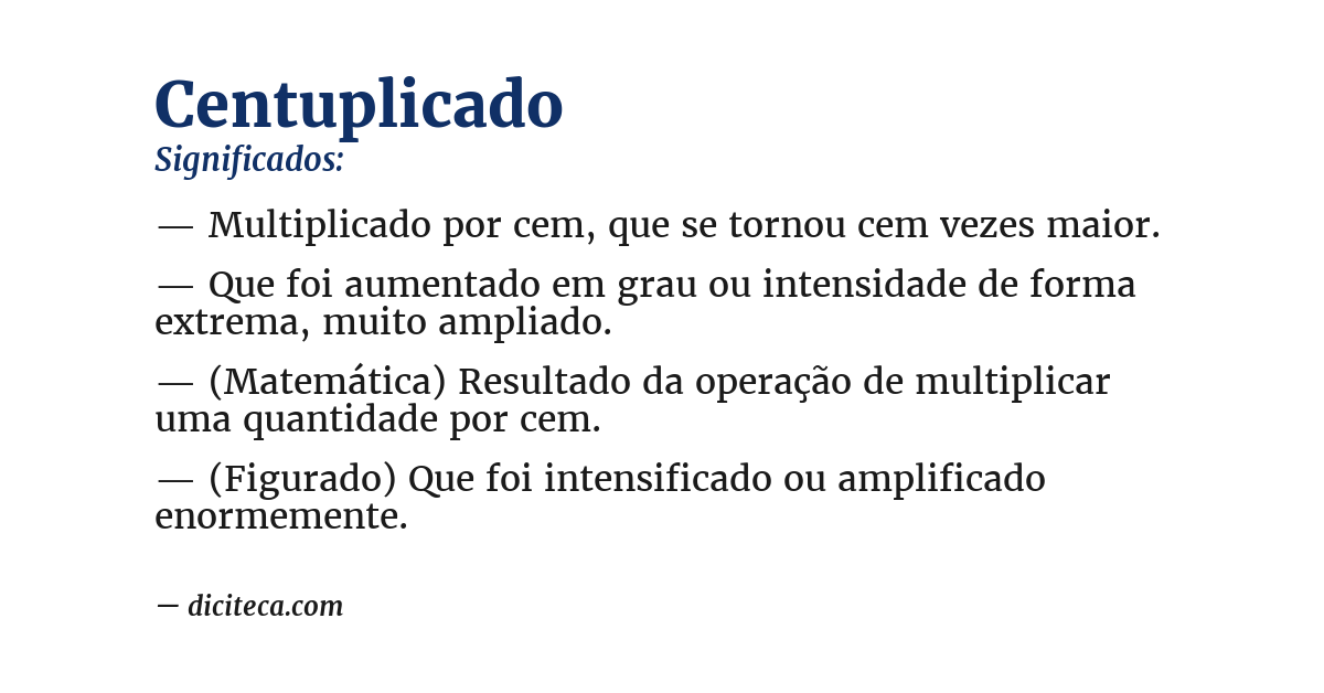 Significado de centuplicado
