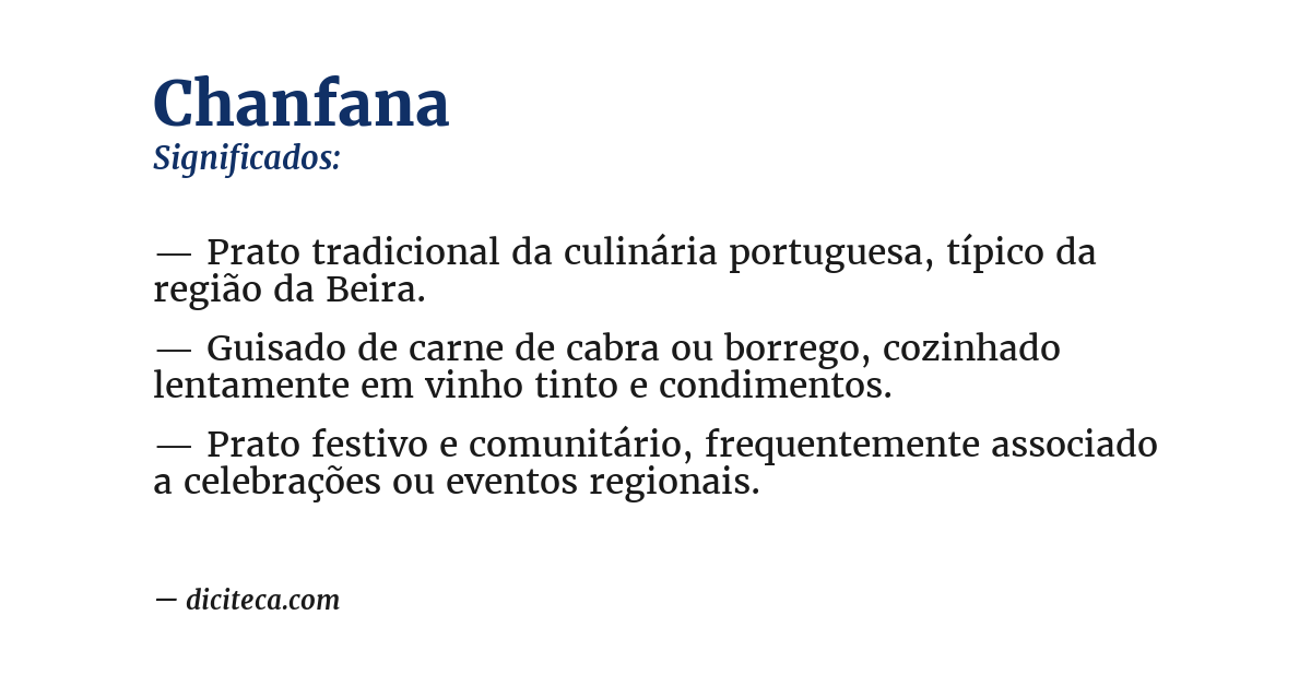 Significado de chanfana