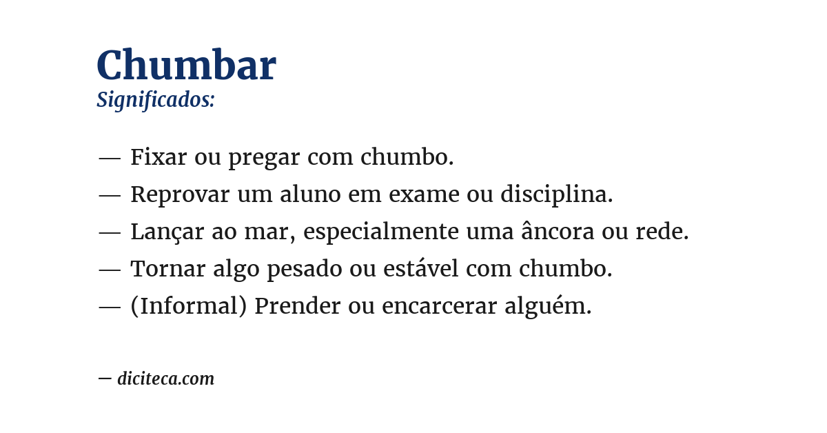 Significado de chumbar
