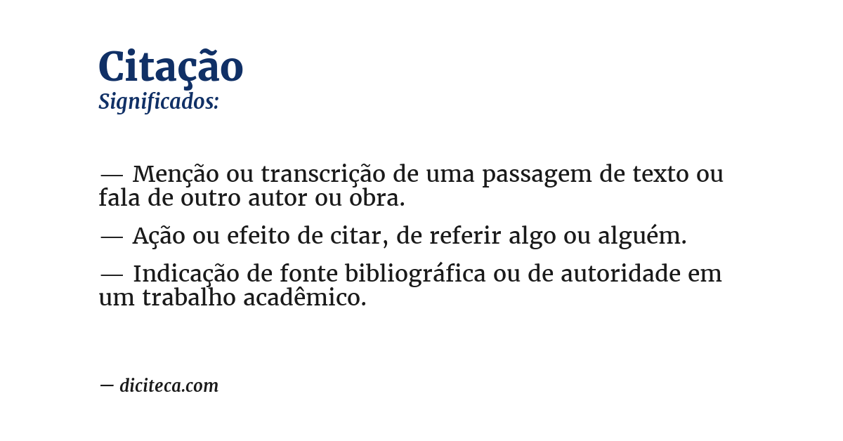 Significado de citação