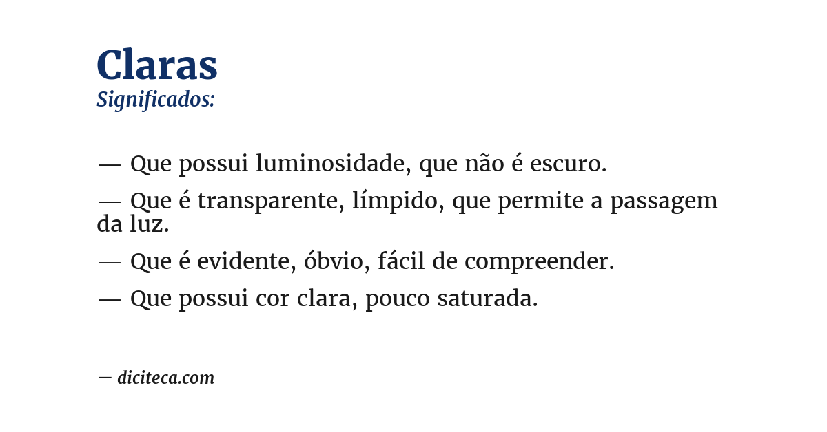 Significado de claras