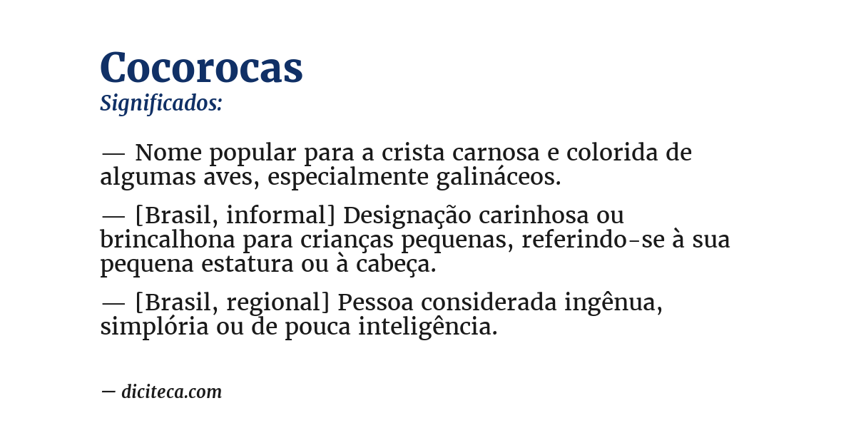 Significado de cocorocas