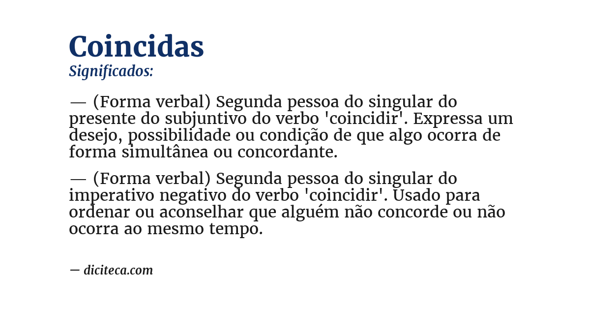 Significado de coincidas