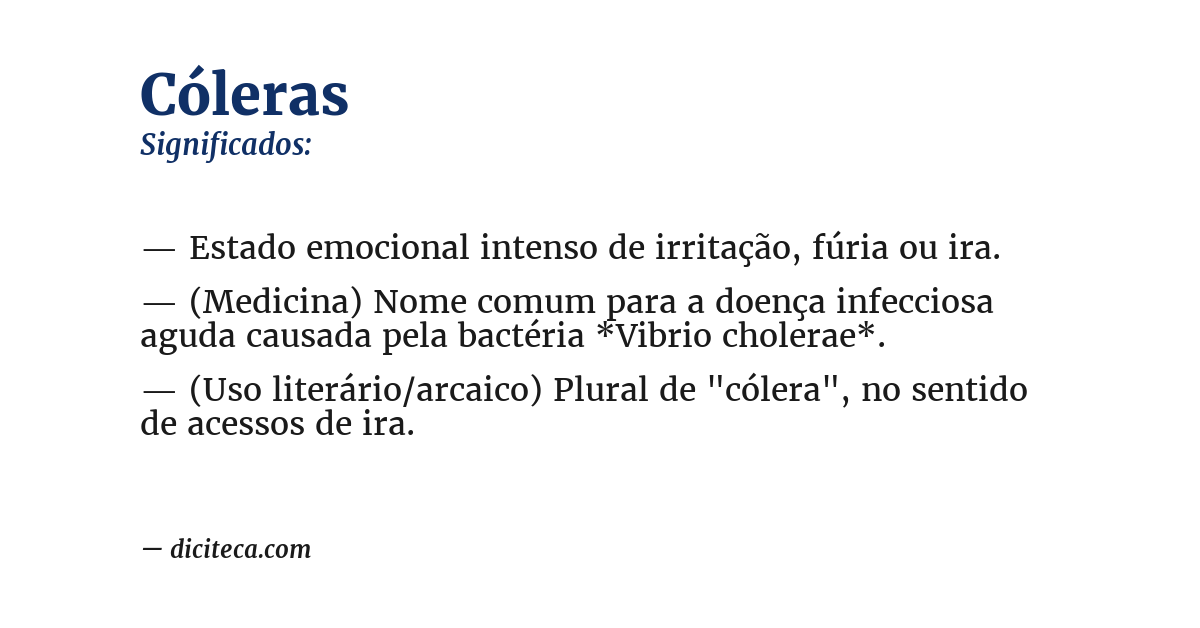 Significado de cóleras