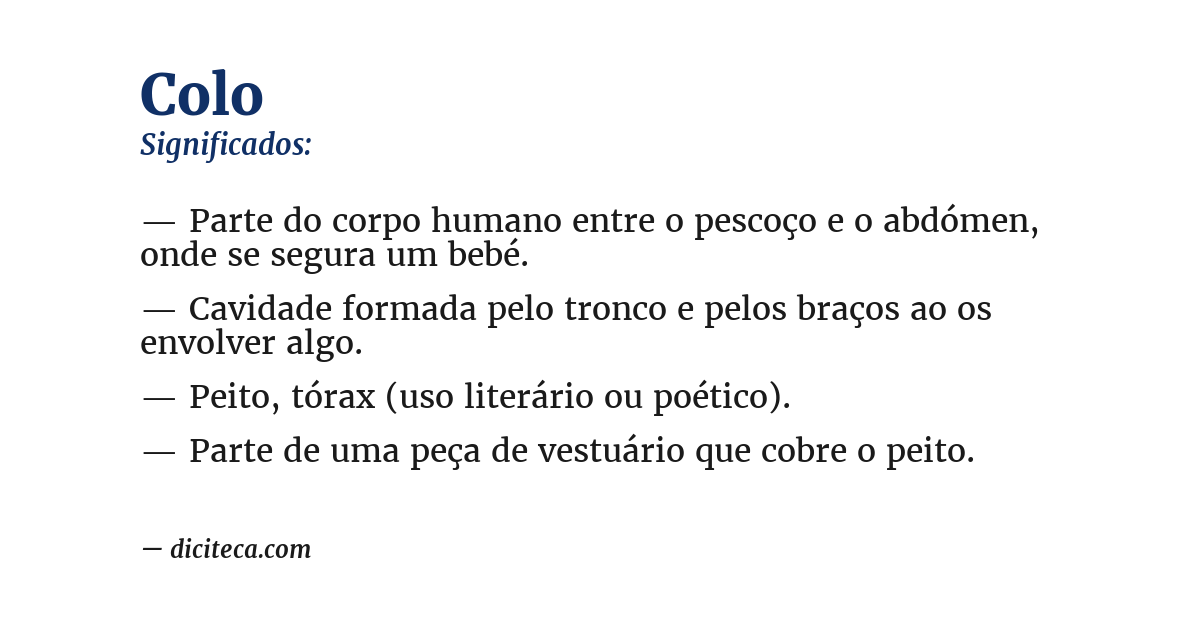 Significado de colo