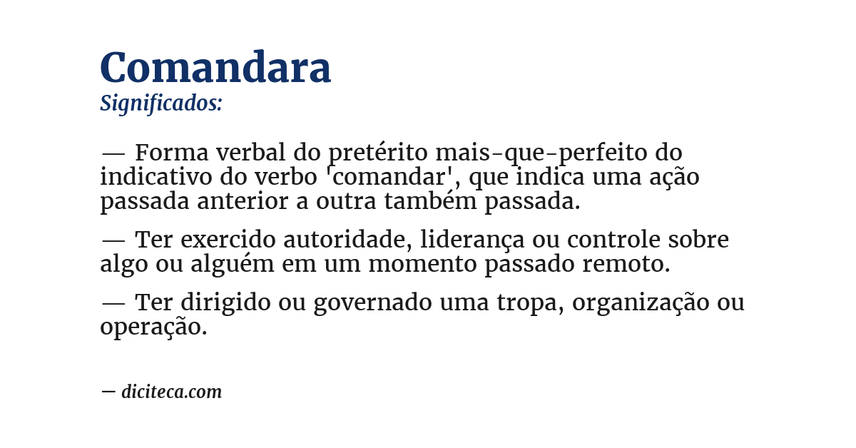 Significado de comandara