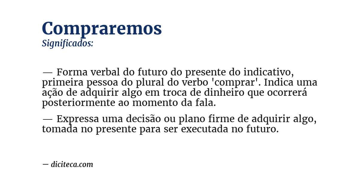 Significado de compraremos