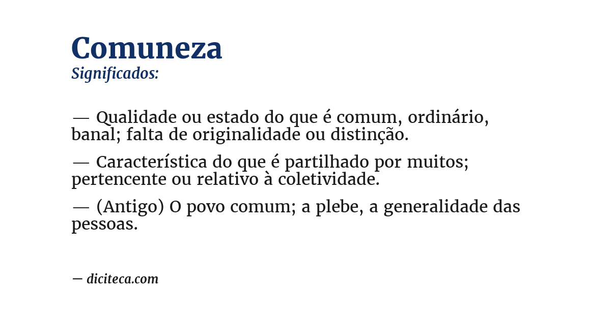 Significado de comuneza